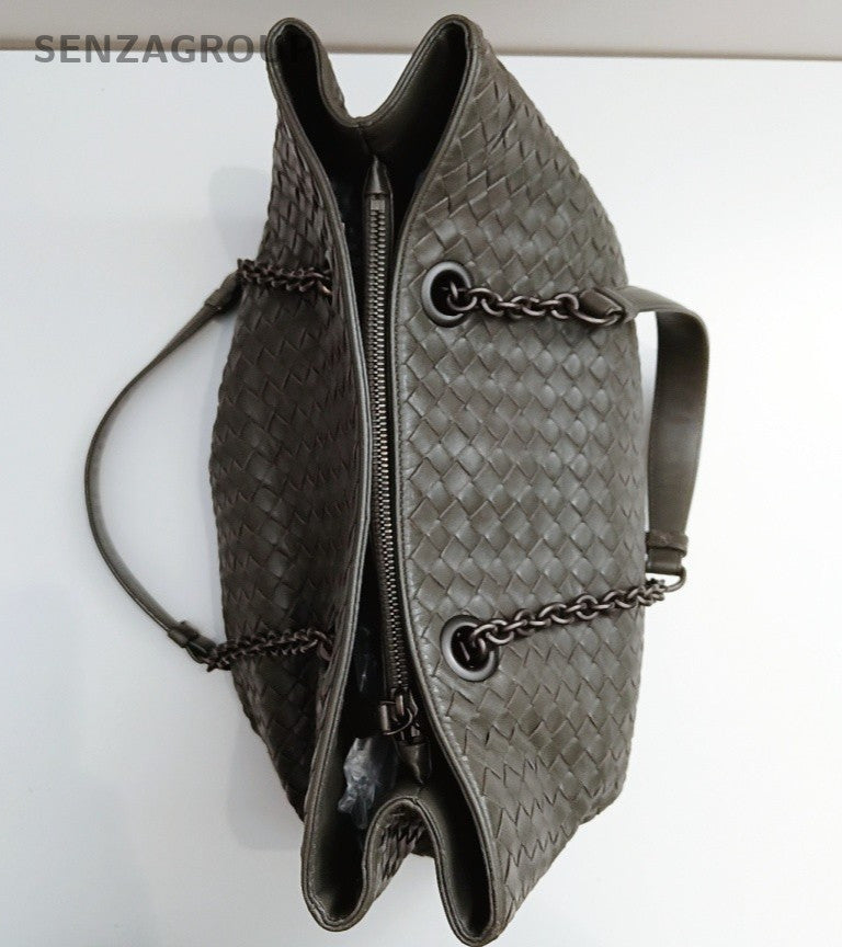 Bottega Veneta Tote Chain Shoulder Bag Gray Black Hardware Women Classic