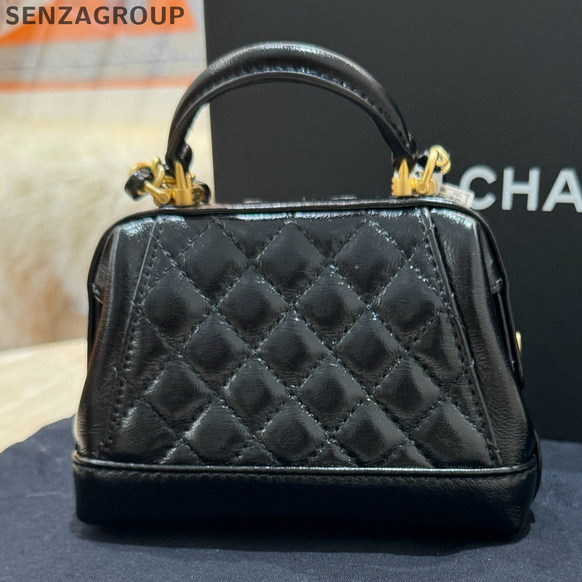 Chanel Mini Lambskin Black Gold Chain Shoulder Bag - Classic Women's
