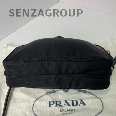Prada Nylon Mini Camera Bag Black Gold Shoulder Crossbody Classic Women