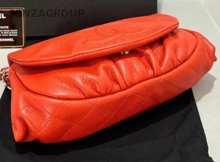 CHANEL CC Chain Orange-red caviar Shoulder bag Women Crossbody