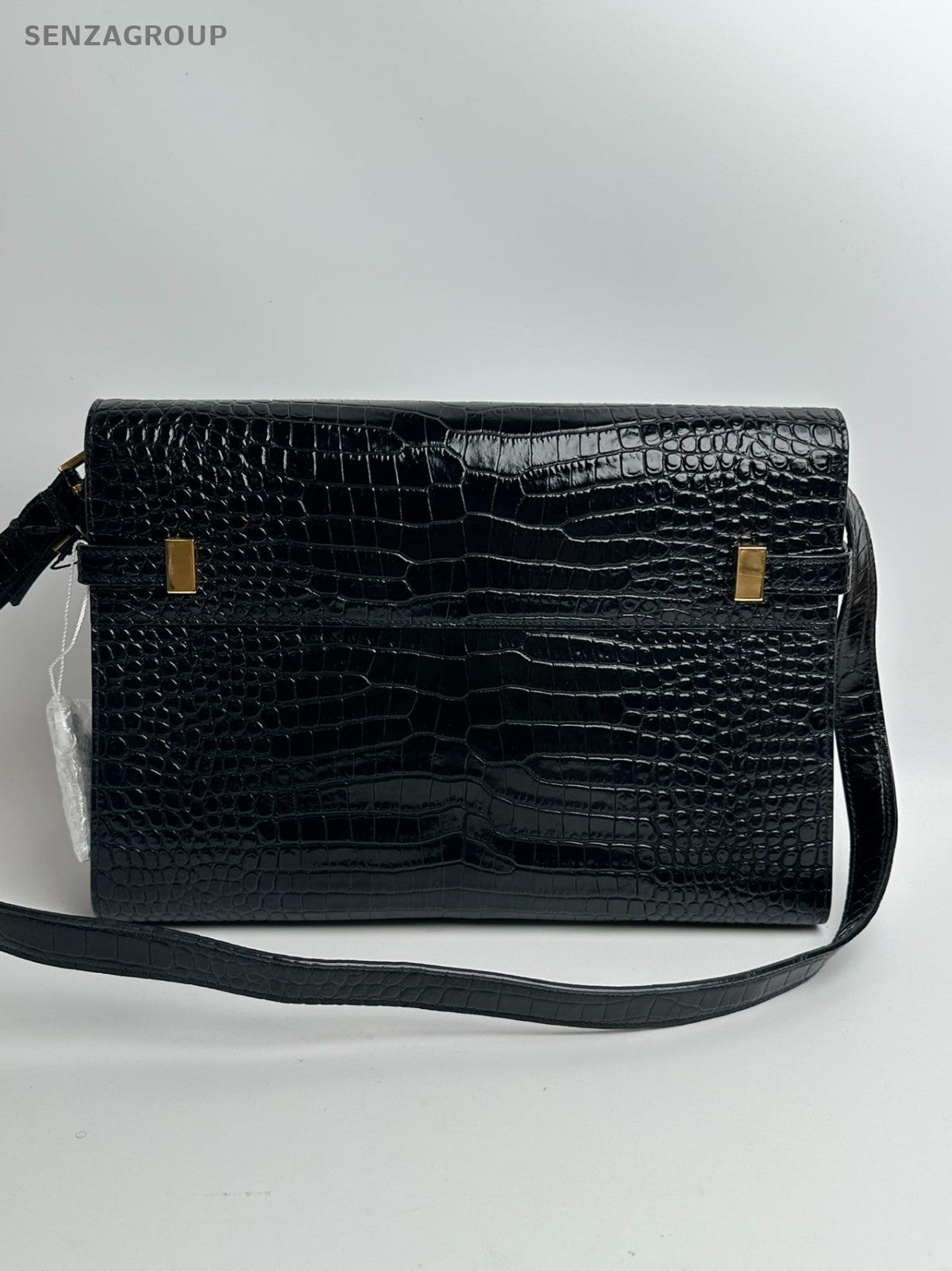 SJ0001 YSL MANHATTAN Small Crocodile Embossed Calfskin Handbag