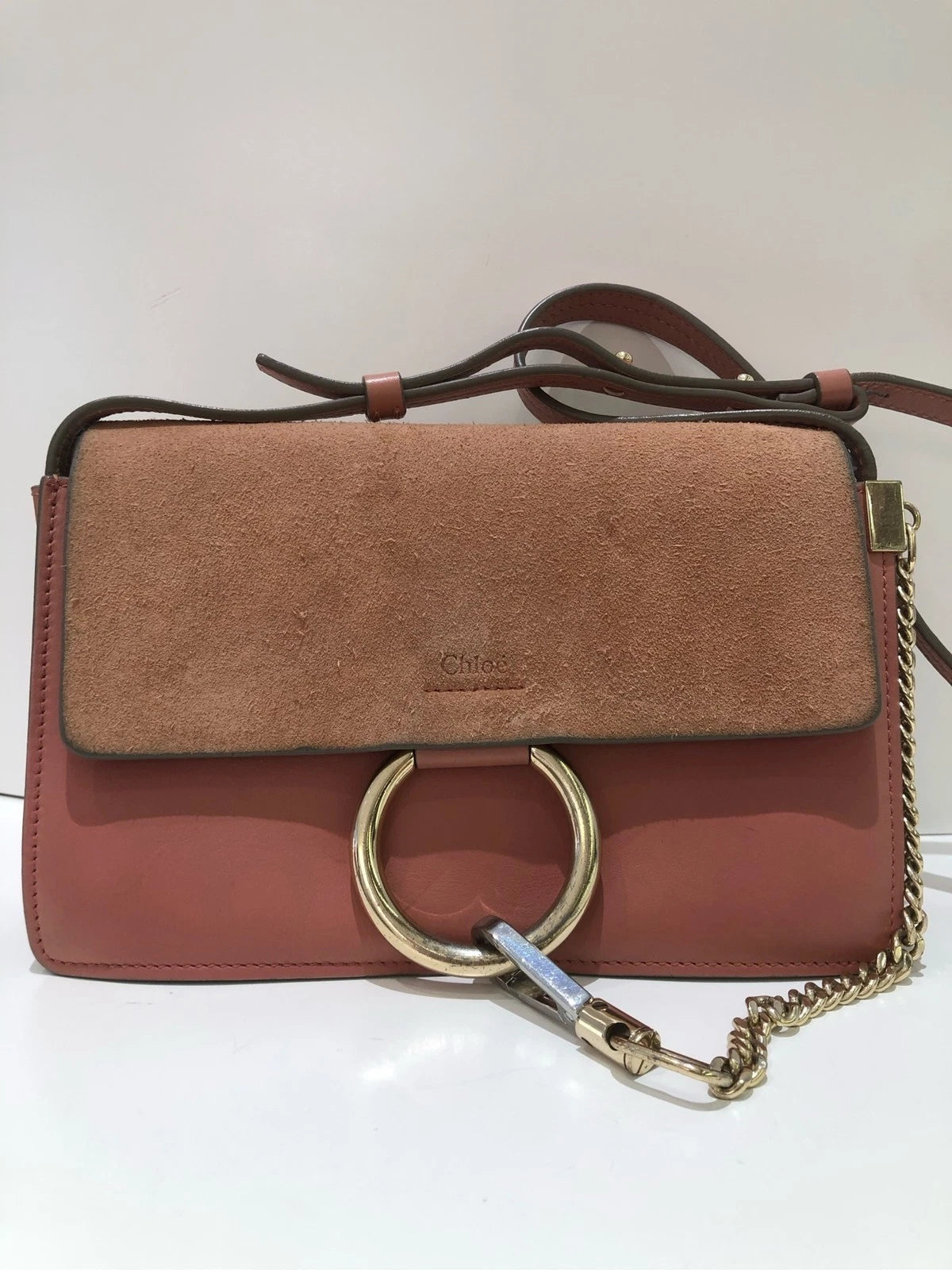Chloe Pink Large Hoop Shoulder Bag For Women