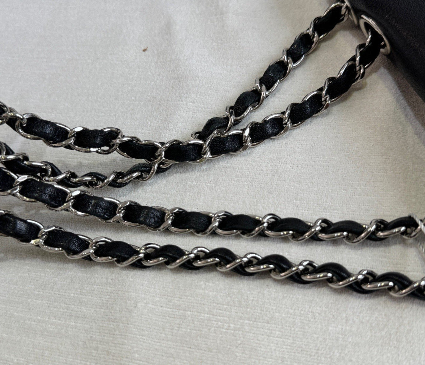 Chanel Cuba Chain 2Way Shoulder Bag Crossbody Black Silver Women Classic