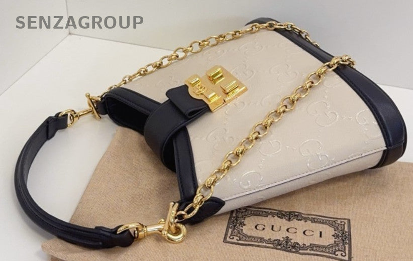 GUCCI GG Up Leather Panda color Shoulder Handbag almost brand new