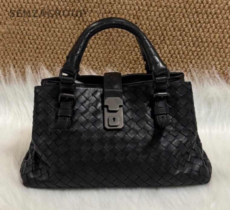 Bottega Veneta Roma Mini Top Handle Bag Crossbody Black Women Classic