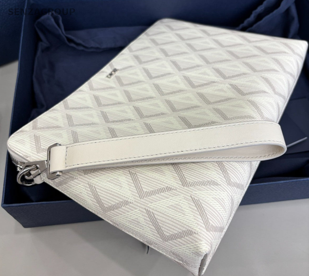 Christian Dior Diamond Clutch Bag Cream Women