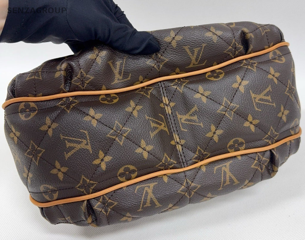 Louis Vuitton Monogram Hobo Shoulder Bag Brown Gold Women Classic