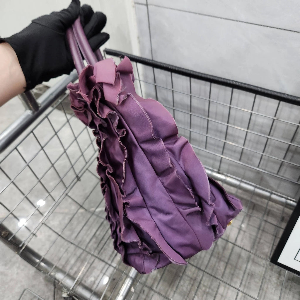 PRADA Purple Gradient Nylon Petal Tote Handbag For Women