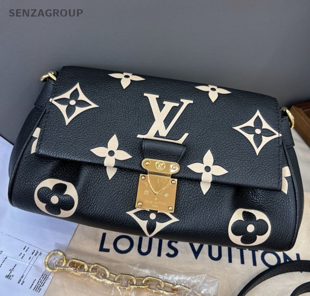 Louis Vuitton Favorite Calfskin Monogram Chain Shoulder Bag Crossbody Used Women