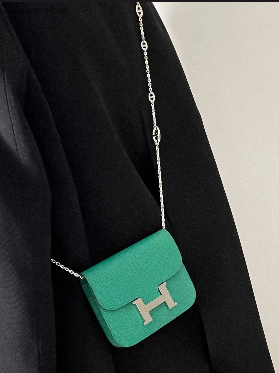 Hermes Constance Slim Purse Epsom Leather Green Almost Brand NEW Women