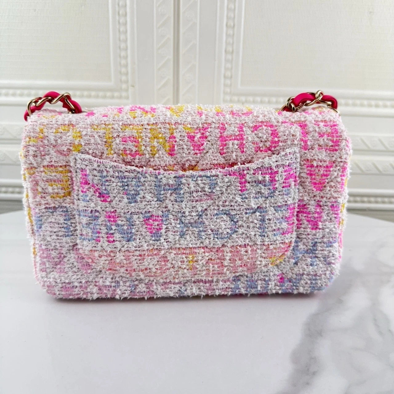 CHANEL Tweed Gradient CF Large Mini Crossbody Bag For Women