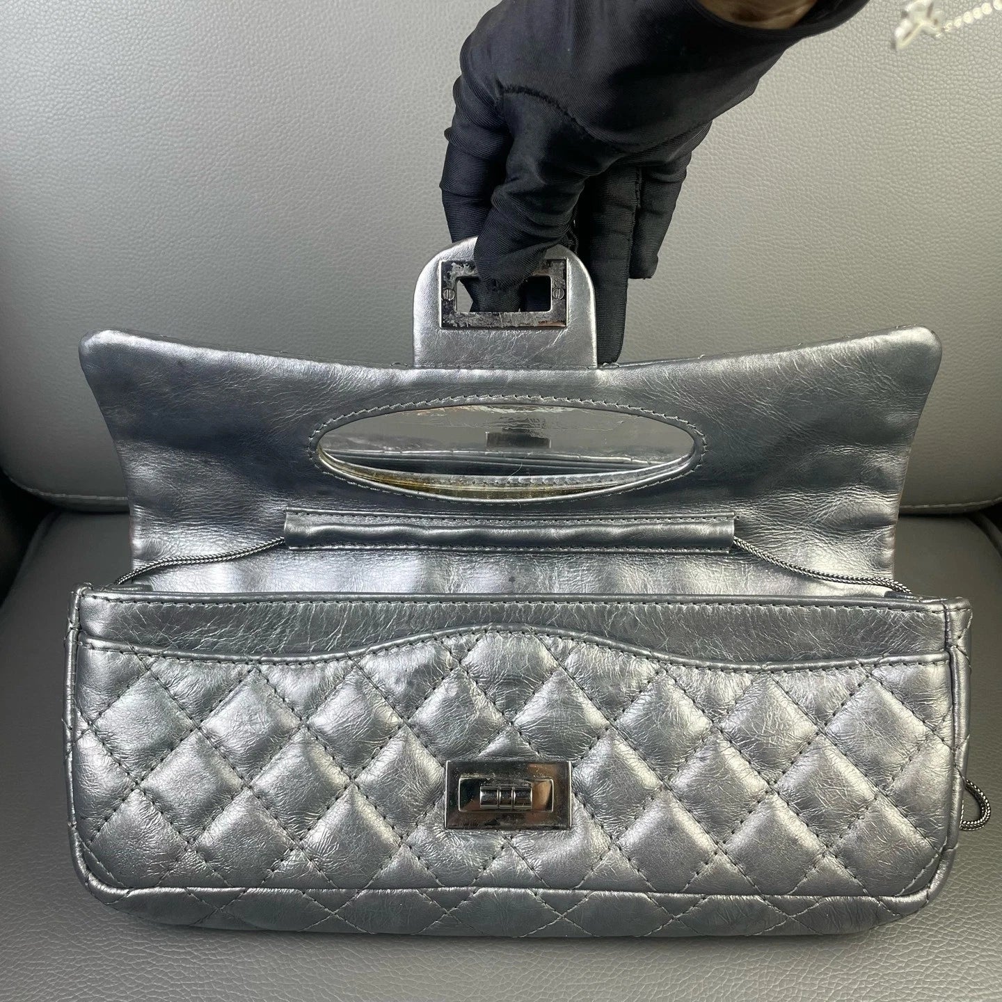 Chanel 2.55 Pearl Leather Baguette Shoulder Underarm Bag For Women
