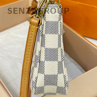 Louis Vuitton Damier Shoulder Bag White Gold Women Classic Fashion