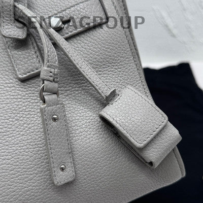 YSL Saint Laurent Sac De Jour Mini Bag Grey Silver Leather Women's