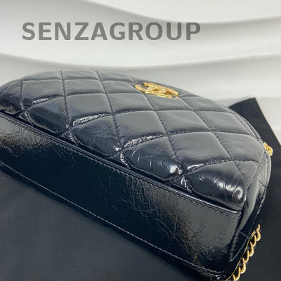 Chanel 23K Black Mini Handbag Shoulder Crossbody Bag Gold Hardware Women