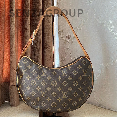 Louis Vuitton Monogram Hobo Bag Brown Vintage Medium Shoulder Bag Women