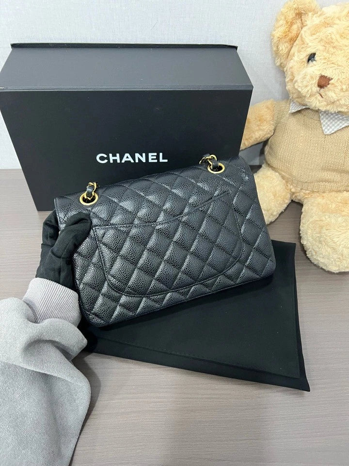 CHANEL CF Small Black Gold Shoulder Crossbody Bag For Women