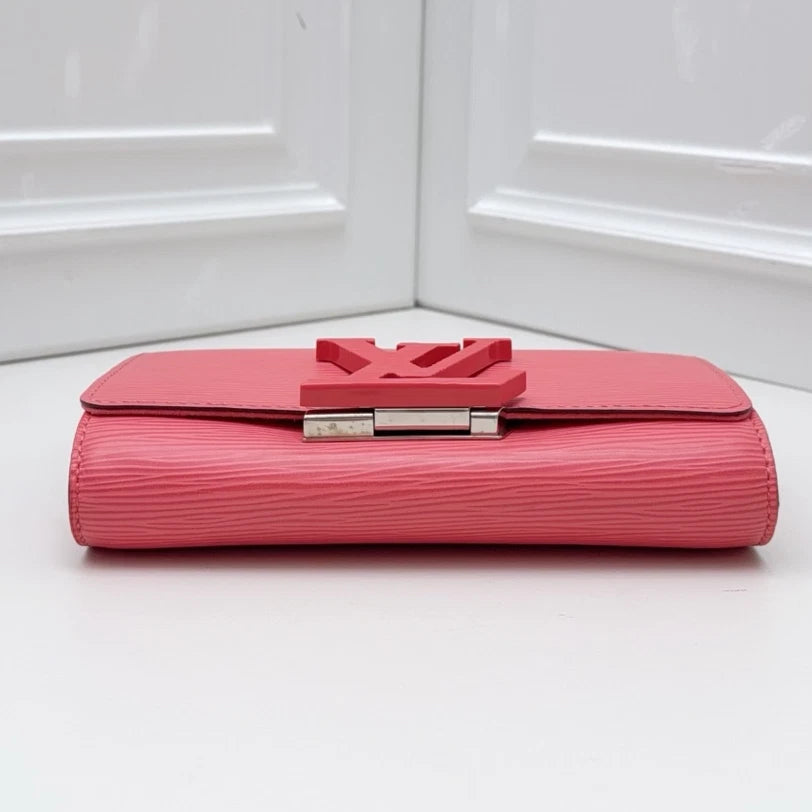 Louis Vuitton Pivoine Epi Woc Calfskin Shoulder Bag Red Silver Hardware