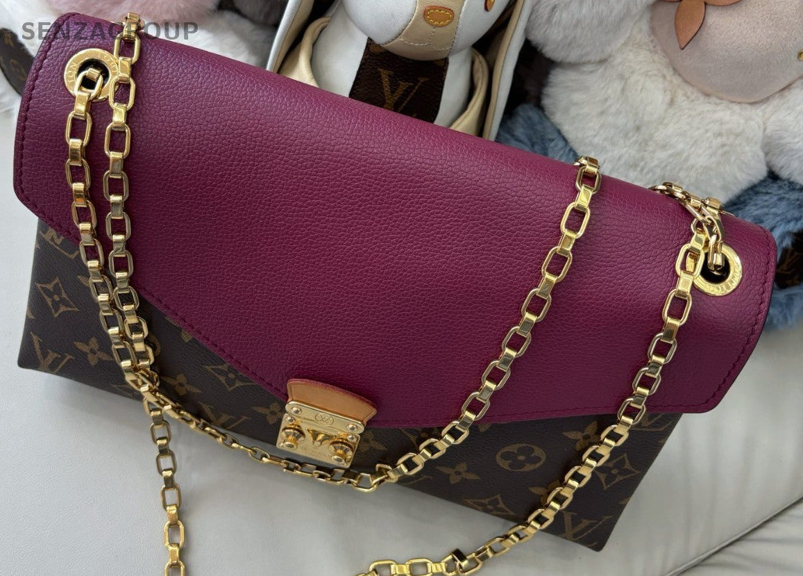 Louis Vuitton Pallas Monogram Calfskin Shoulder Crossbody Bag Purple Women