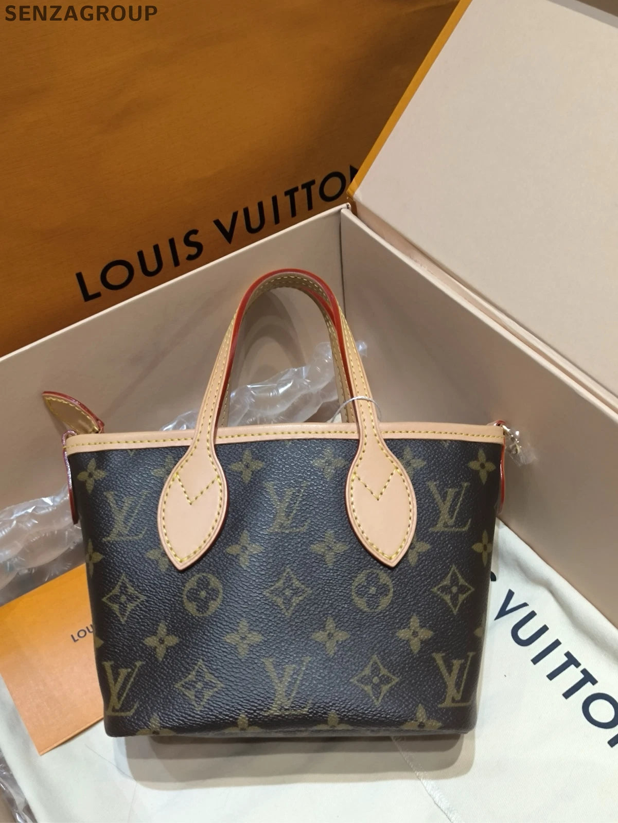 Louis Vuitton Neverfull Beige Shoulder Bag Tote Bag Excellent