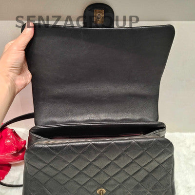 Chanel Black Gold Bombay Quilted Classic Women's Shoulder Bag