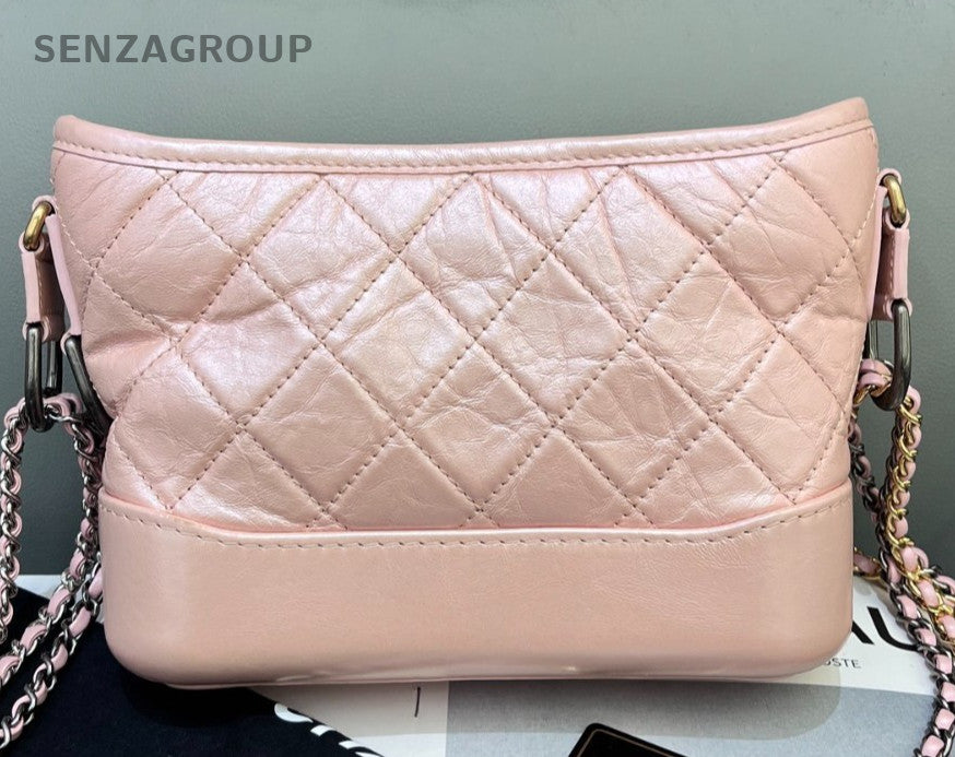 Chanel Gabrielle PM Leather Hobo Bag Shoulder Crossbody Bag Women Pink