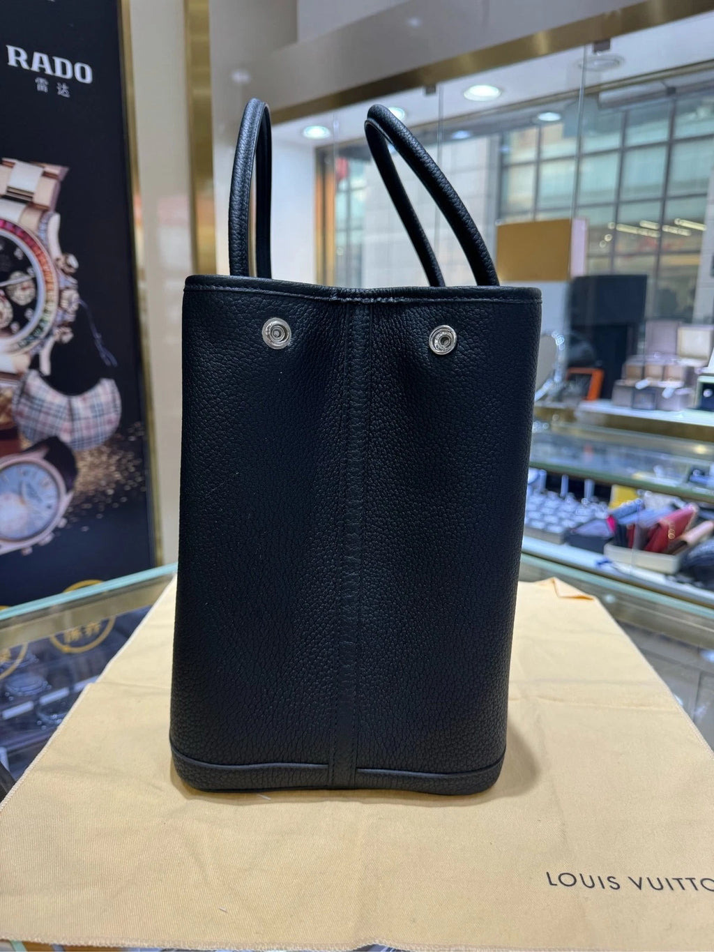 Pre-owned Hermes 36 Black Silver Garden Tote Bag For Women