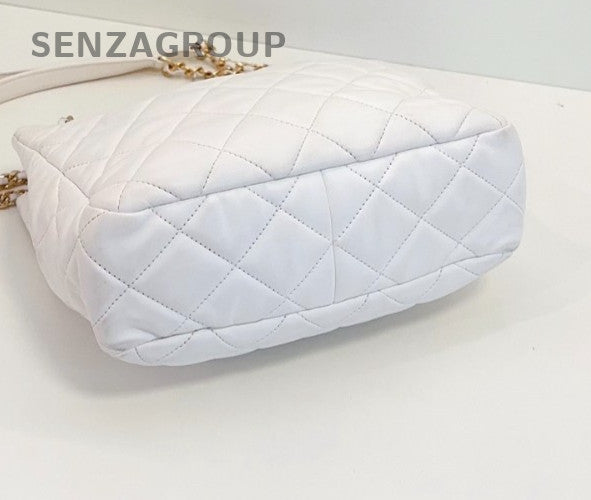 Chanel 22S PM Hobo handbag Chain Shoulder Bag White Gold Women Classic Designer