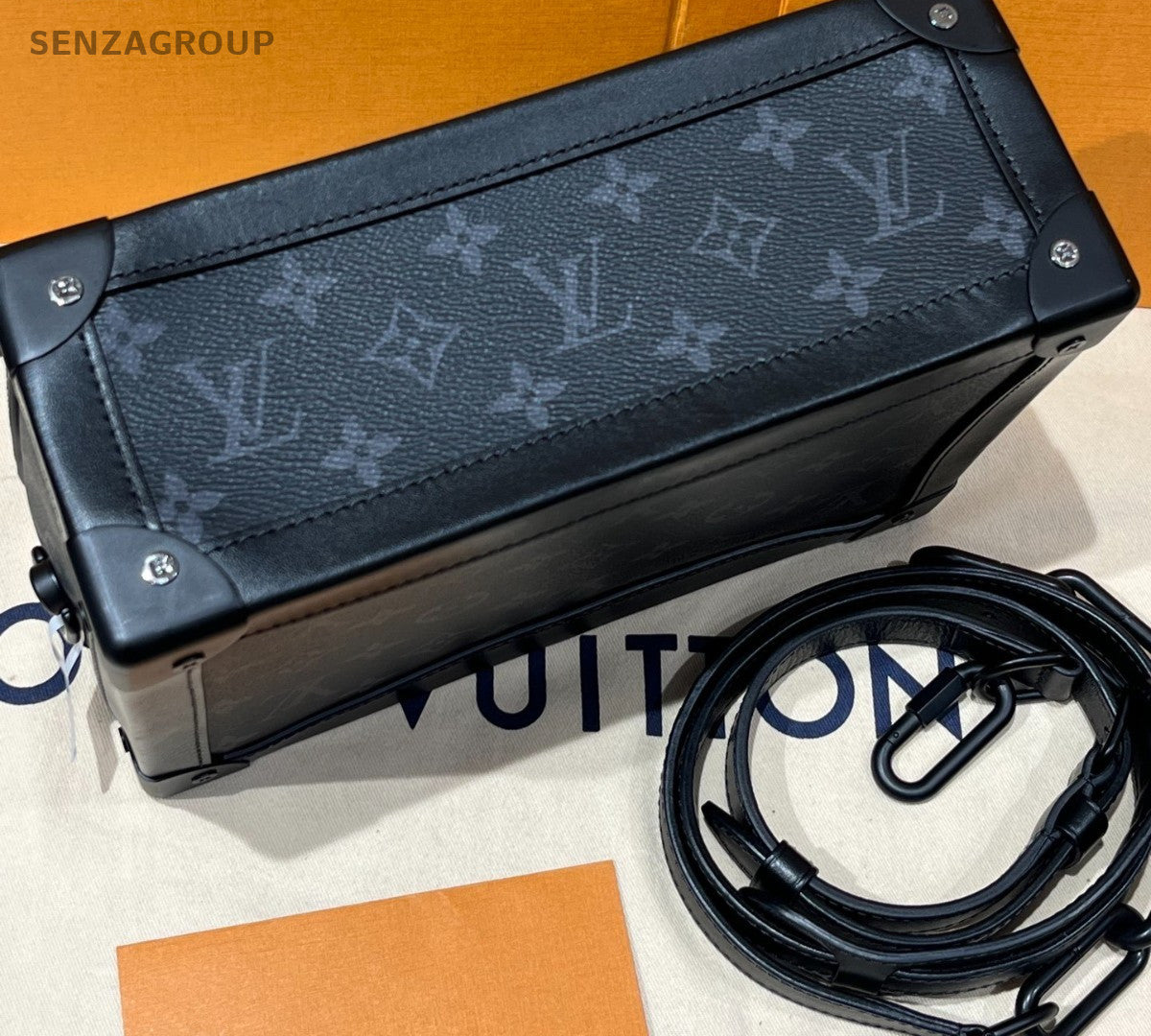 Louis Vuitton soft Trunk Monogram Shoulder Crossbody Bag Women Black Brand New