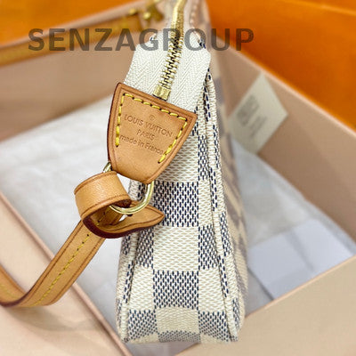 Louis Vuitton Damier Shoulder Bag White Gold Women Classic Fashion