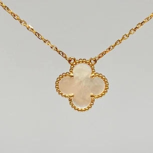 Van Cleef &amp; Arpels VCA Vintage Alhambra Necklace White Mother Of Pearl 18K YG