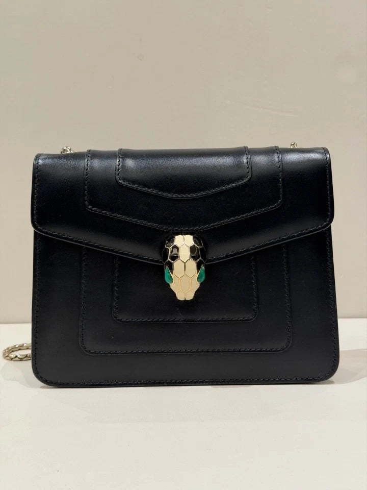 Bvlgari Leather Black Serpenti WOC Crossbody Bag For Women