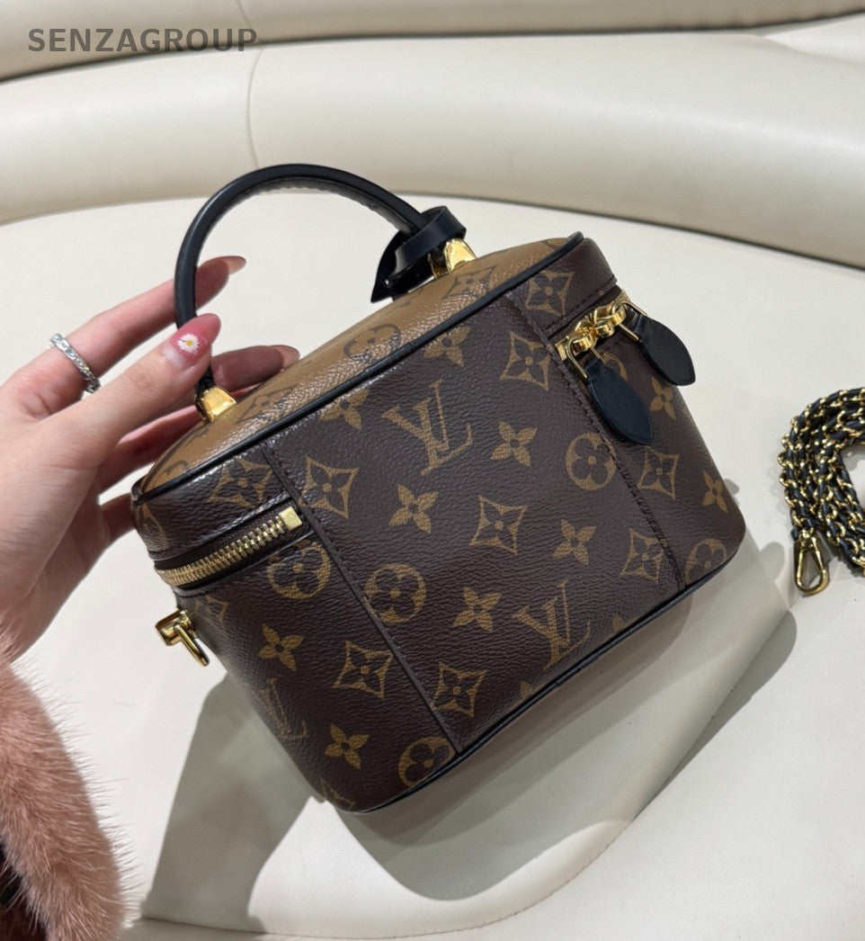 Louis Vuitton Vanity Box Monogram 2way Shoulder Handbag Brown Women Classic