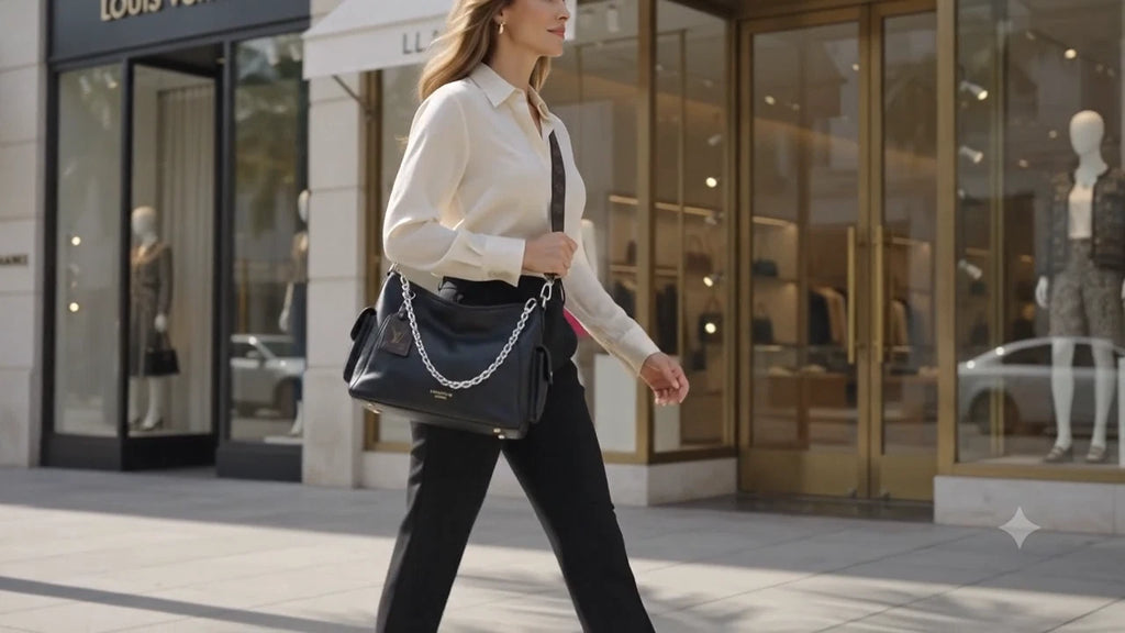 Louis Vuitton Carryall Black Shoulder Bag Excellent