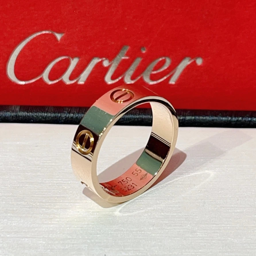 Authentic Cartier Love Classic 5.5mm 18K Rose Gold Band Ring EU55/US7.25