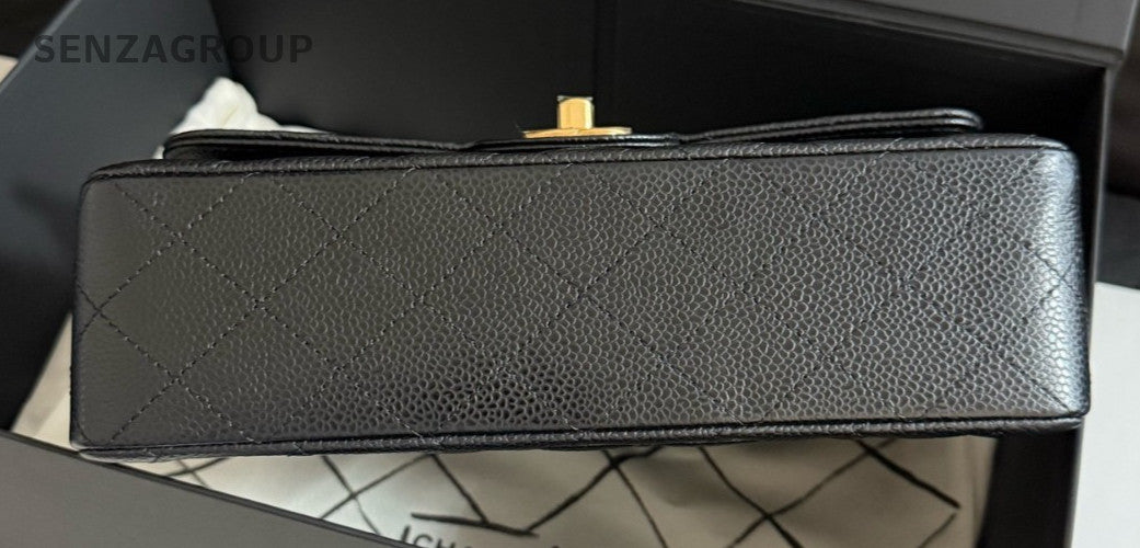 Chanel Classic Flap PM Calfskin Chain 2Way Shoulder Bag Crossbody Black Women