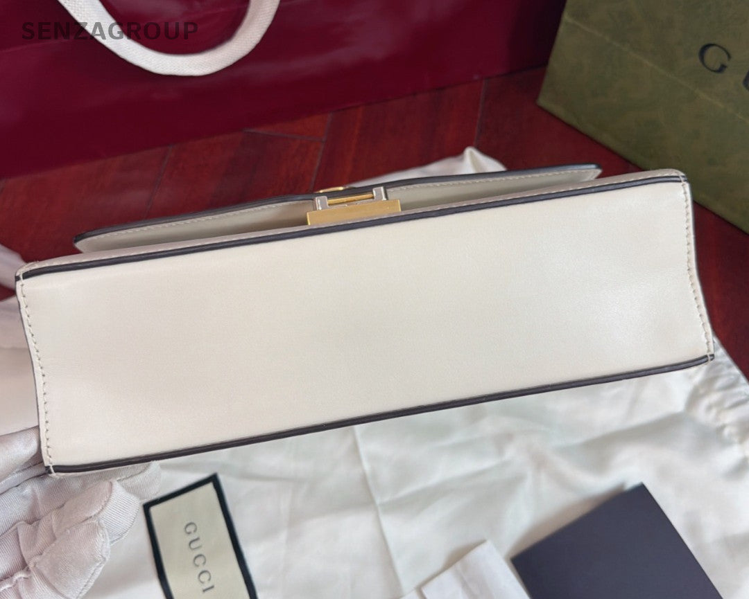 Gucci Zumi 2Way Shoulder Bag Crossbody White Gold Used Women Classic