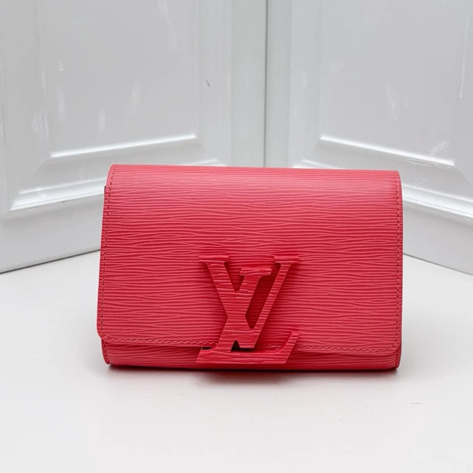 Louis Vuitton Woc Chain Epi Calfskin Shoulder Crossbody Bag Pink Women