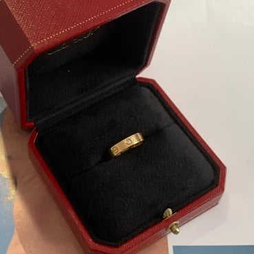 Excellent Cartier Love Small Band Ring 4mm 18k Yellow Gold 1Diamond EU50/US5.25