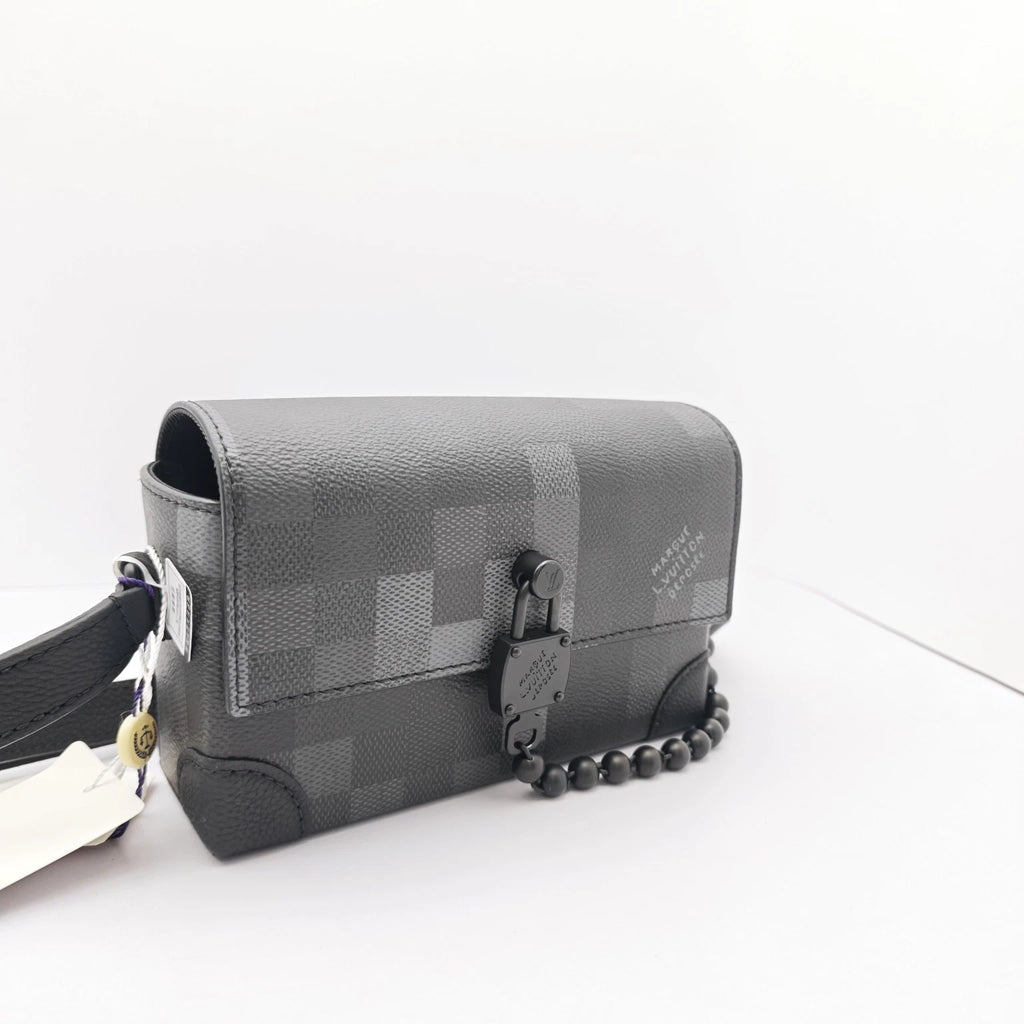 Louis Vuitton Steamer Checkerboard Black Crossbody Camera Box Bag For Women
