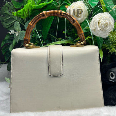 Gucci Dionysus Bamboo Shoulder Bag White Gold Hardware Women's Fashion
