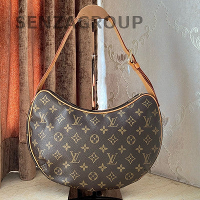 Louis Vuitton Monogram Hobo Bag Brown Vintage Medium Shoulder Bag Women