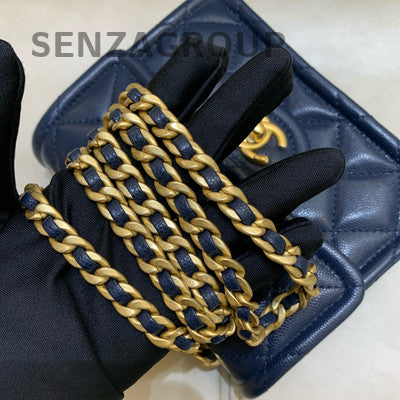 Chanel Navy Blue Quilted Chain Shoulder Bag Classic Women's Bag