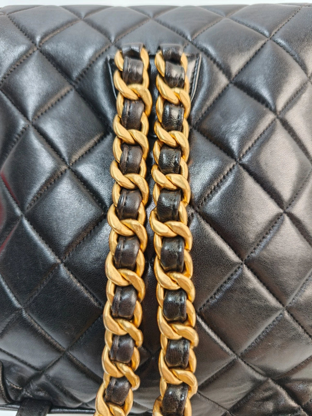 Chanel Duma PM Chain Backpack Brown Gold Diamond Used Women Classic