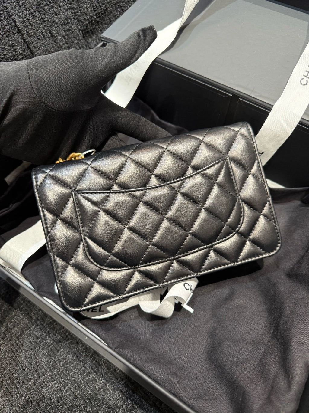 New CHANEL Gold Pillar Adjustable WOC Crossbody Bag For Women