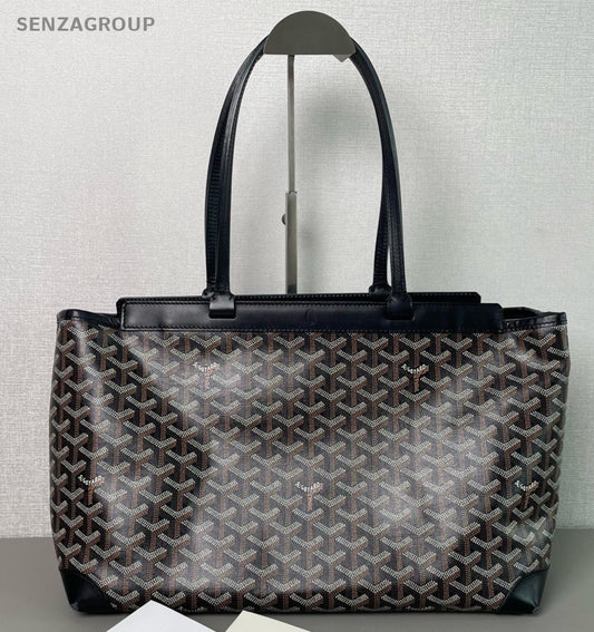 Goyard Bellechasse Tote Shoulder Bag Black Used Women Classic