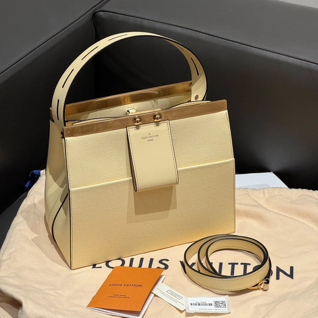 Louis Vuitton City Frame 3Ways Top Handle Shoulder Crossbody Yellow Gold Women