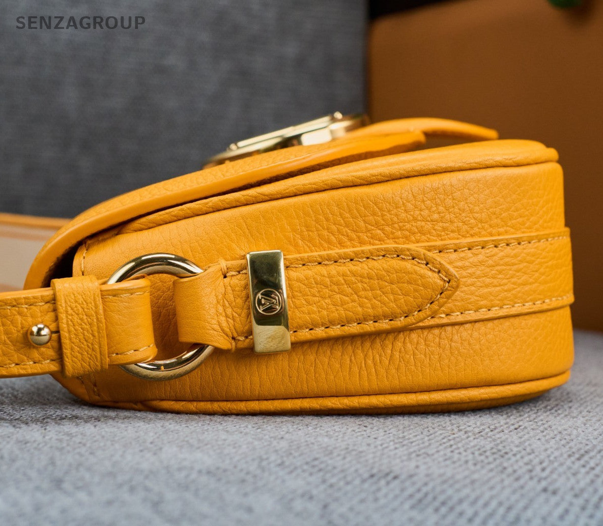 Louis Vuitton Pont 9 Crossbody Orange Gold Used Women Classic Designer