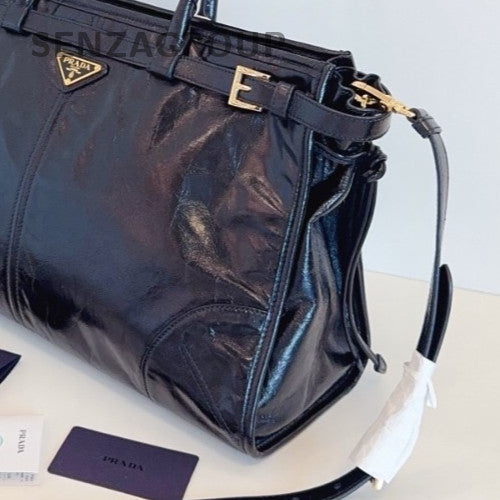 Prada Bonnie Soft Lux GM 2Way Handbag Shoulder Bag Black Unisex Adults Classic