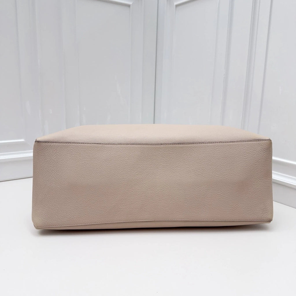 Louis Vuitton Lockme Shopper Calfskin Tote Shoulder Bag Beige Gold Women Classic